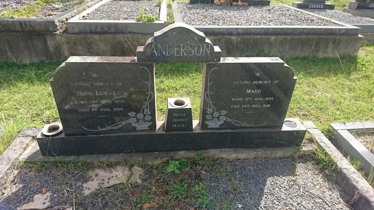 ANDERSON John Edward 1890-1968 &amp; Maud 1895-1991