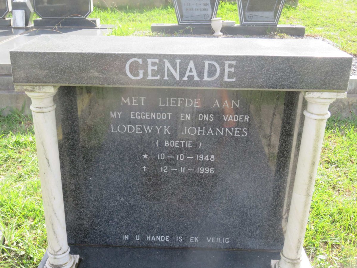 GENADE Lodewyk Johannes 1948-1996