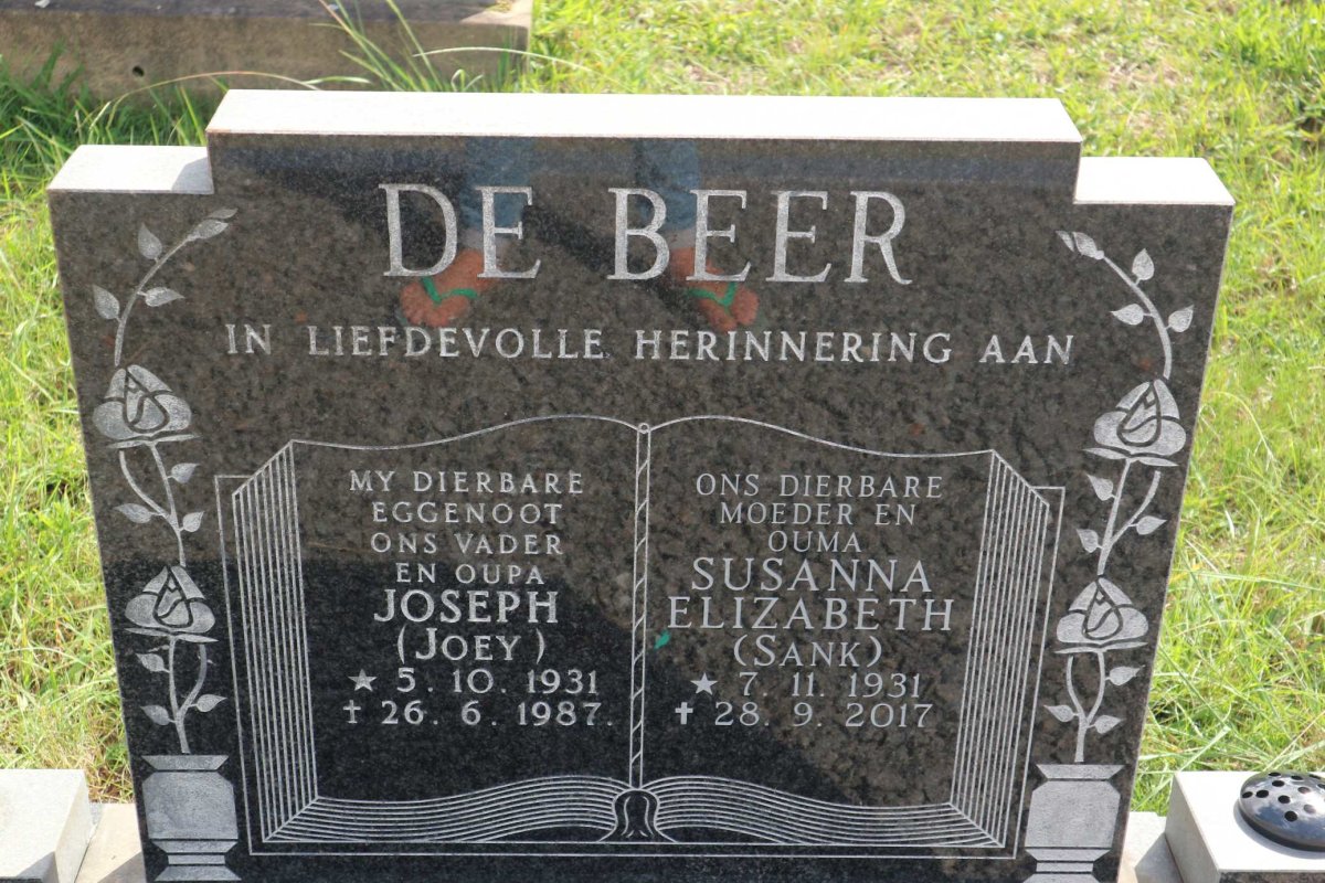 BEER Joseph, de 1931-1987 &amp; Susanna Elizabeth 1931-2017