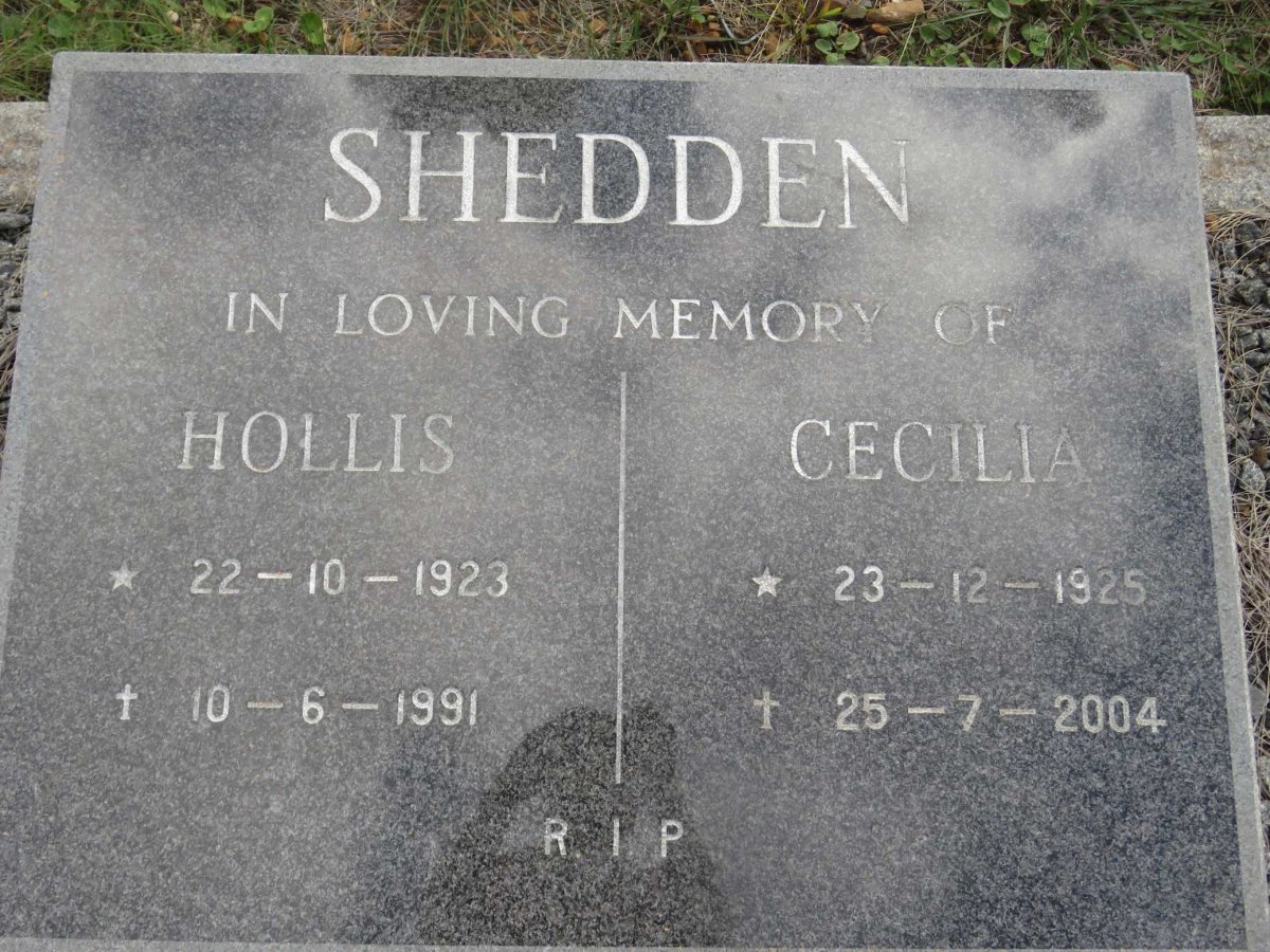 SHEDDEN Hollis 1923-1991 &amp; Cecilia 1925-2004
