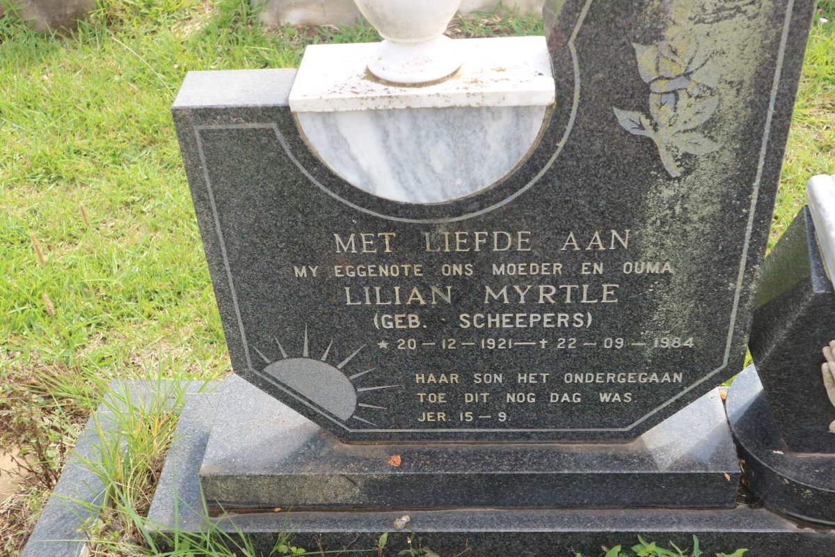 EYK Richard John White, van 1922-1993 &amp; Lilian Myrtle SCHEEPERS 1921-1984