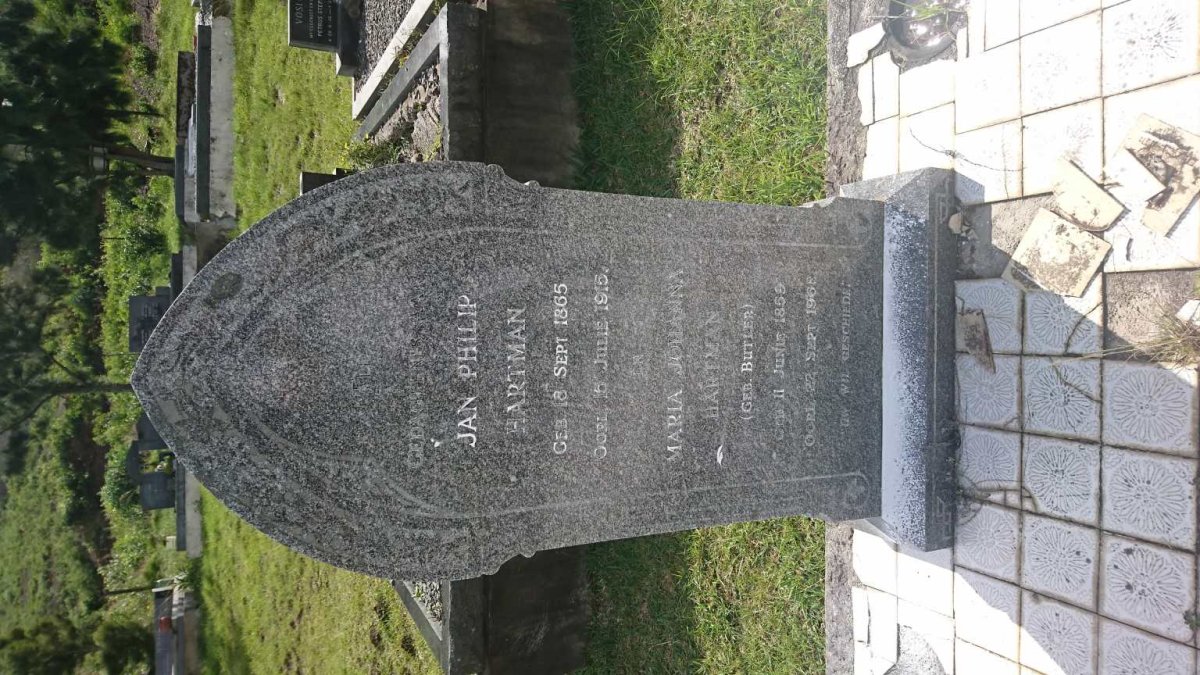 HARTMAN Jan Philip 1865-1915 &amp; Maria Johanna BUTLER 1859-1968