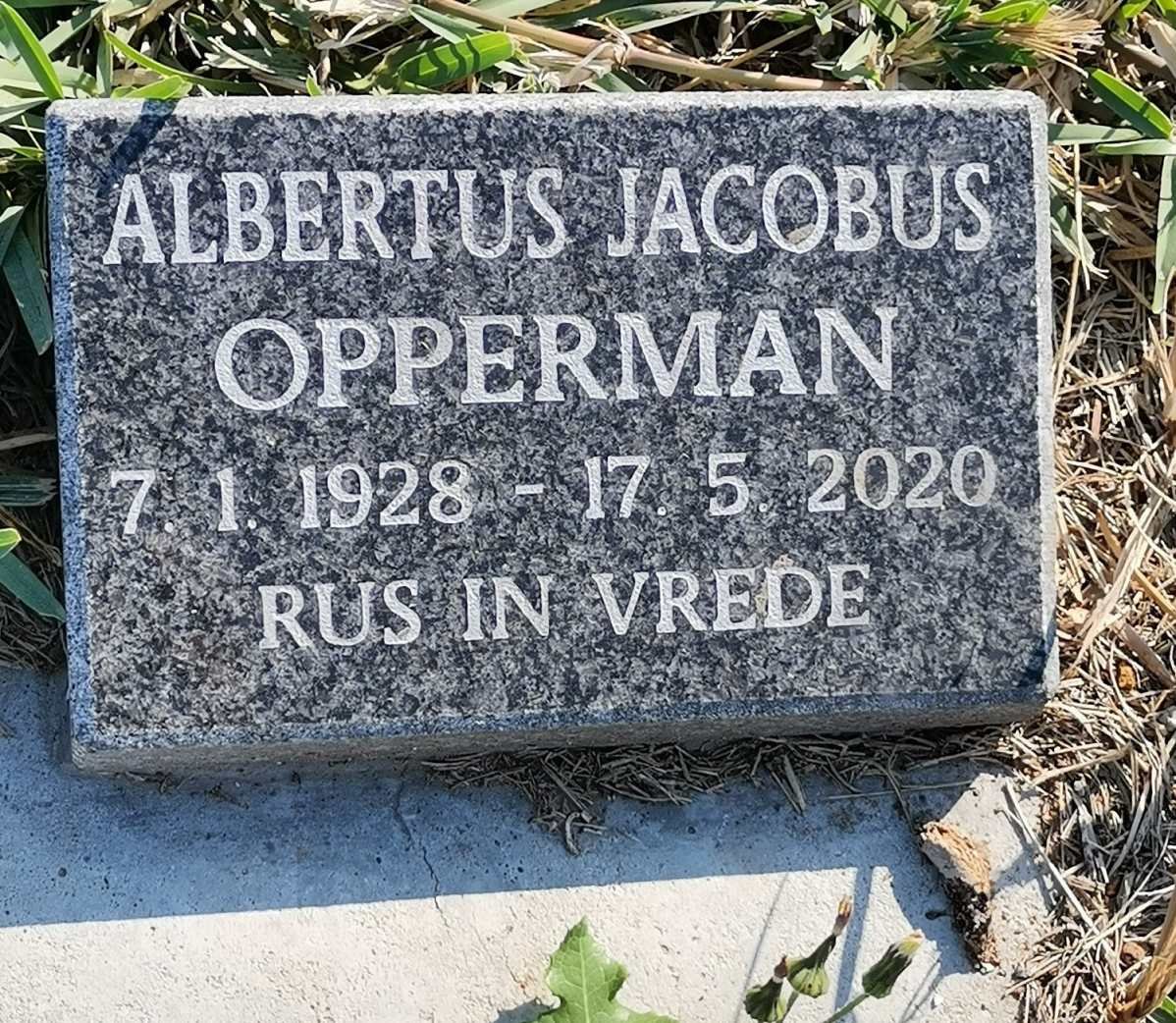 OPPERMAN Albertus Jacobus 1928-2020