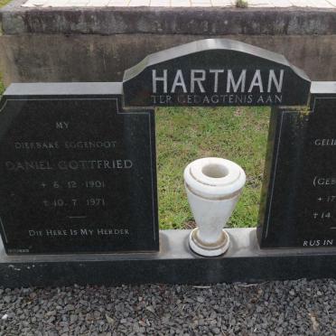 HARTMAN Daniel Gottfried 1901-1971 &amp; Jean SWART 1900-1983