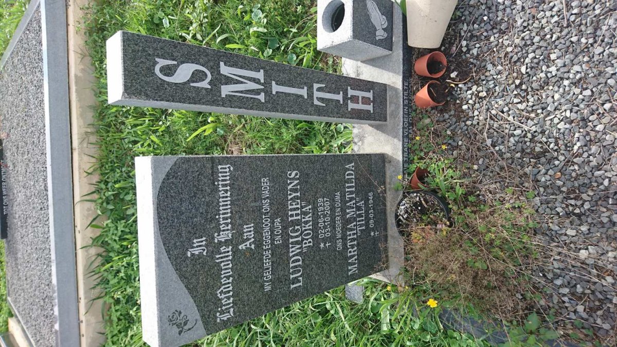 SMITH Ludwig Heyns 1939-2007 &amp; Martha Matilda 1946-