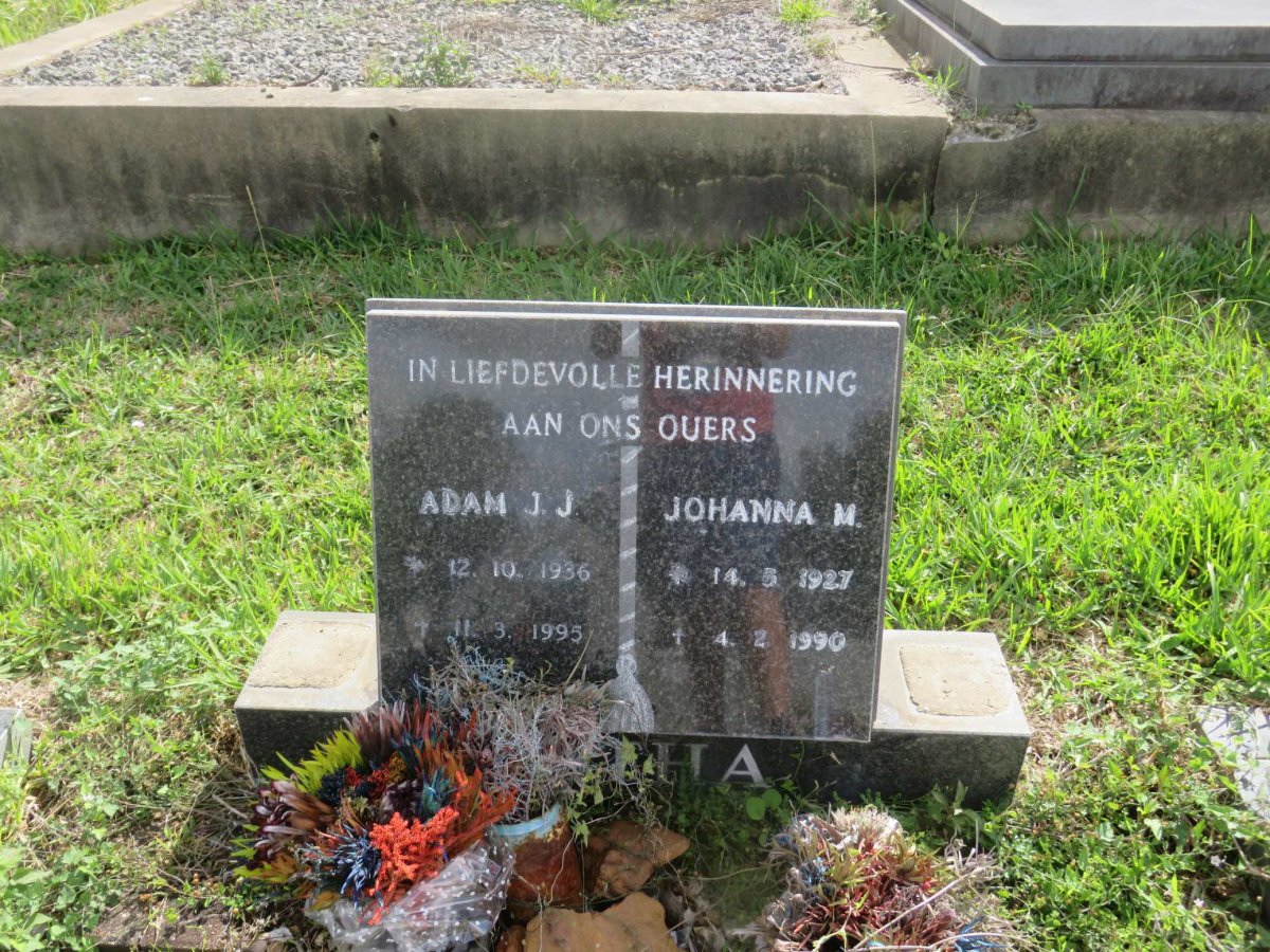 BOTHA Adam J.J. 1936-1995 &amp; Johanna M. 1927-1990
