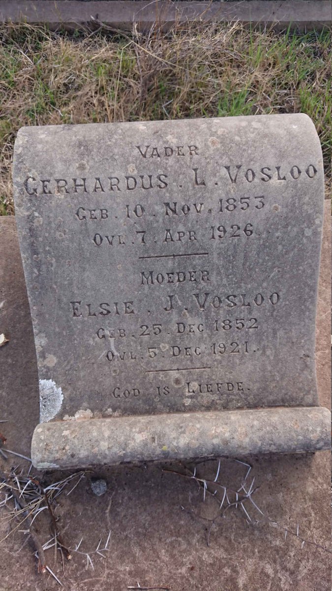VOSLOO Gerhardus L. 1853-1926 &amp; Elsie J. 1852-1921