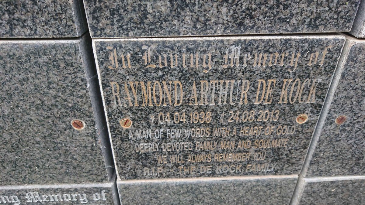 KOCK Raymond Arthur, de 1938-2013
