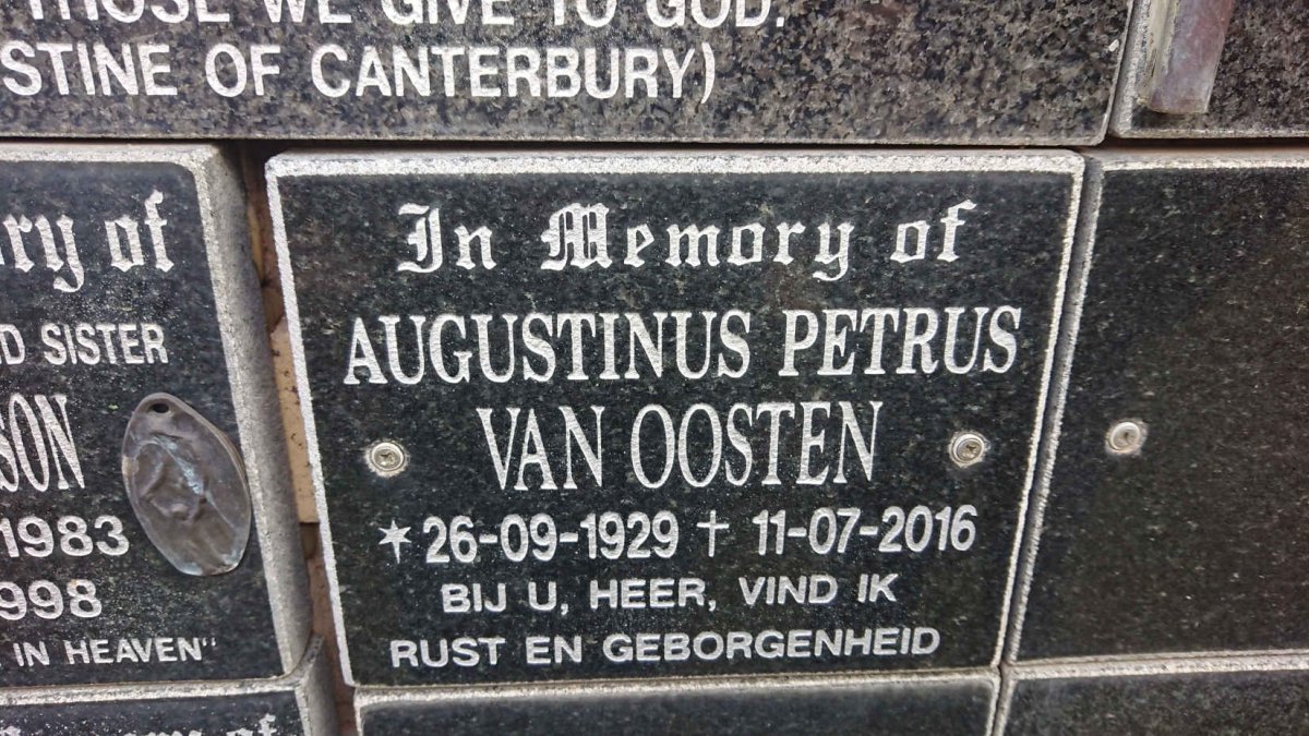 OOSTEN Augustinus Petrus, van 1929-2016