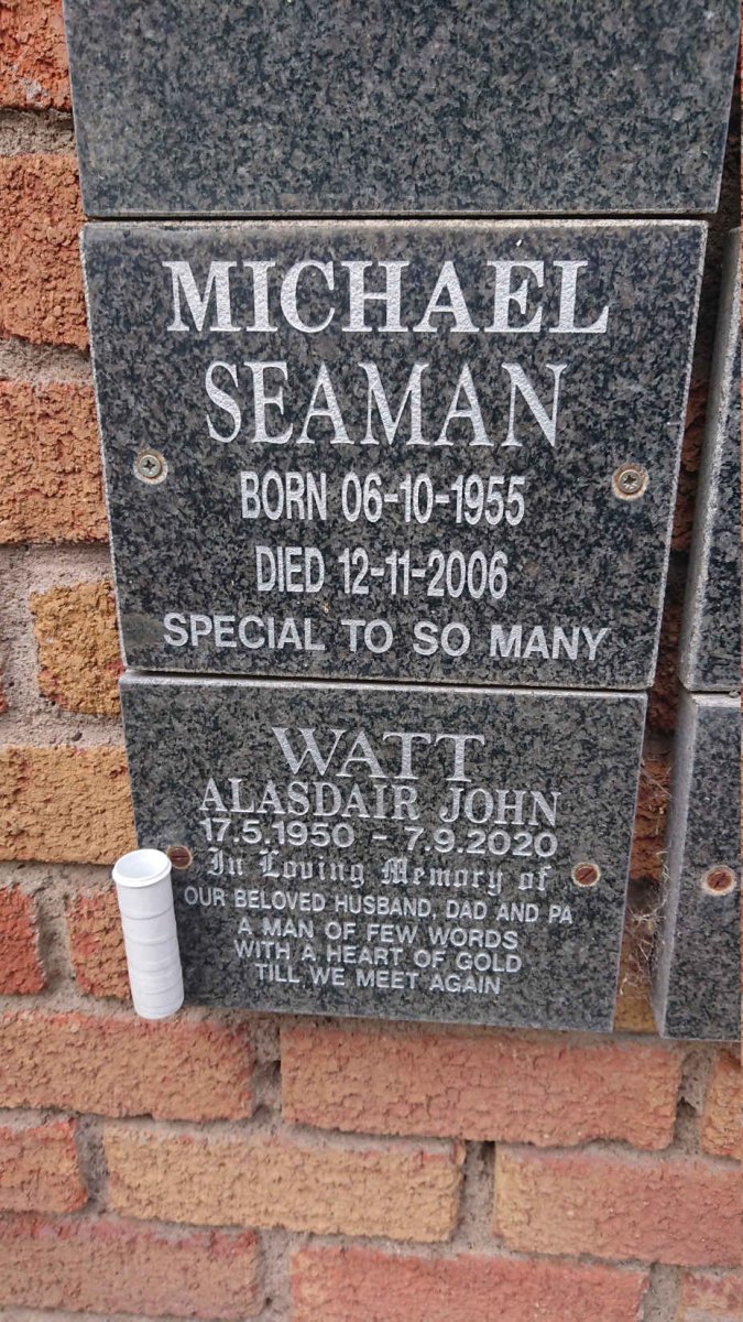 SEAMAN Michael 1955-2006 :: WATT Alasdair John 1950-2020