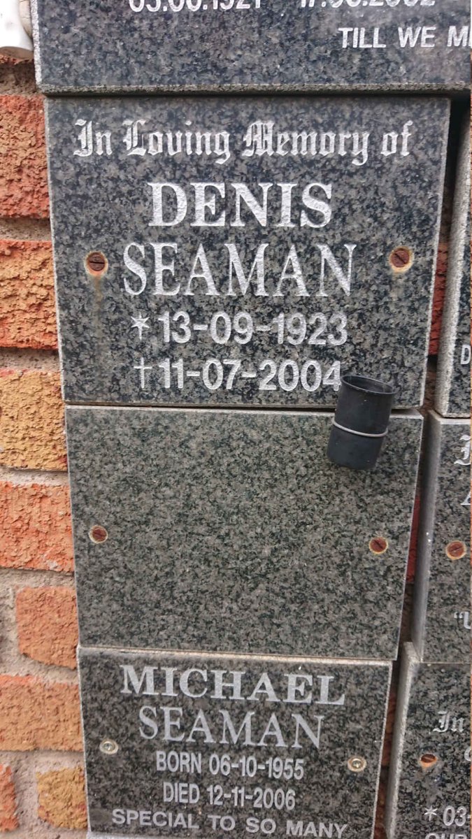 SEAMAN Denis 1923-2004 :: SEAMAN Michael 1955-2006