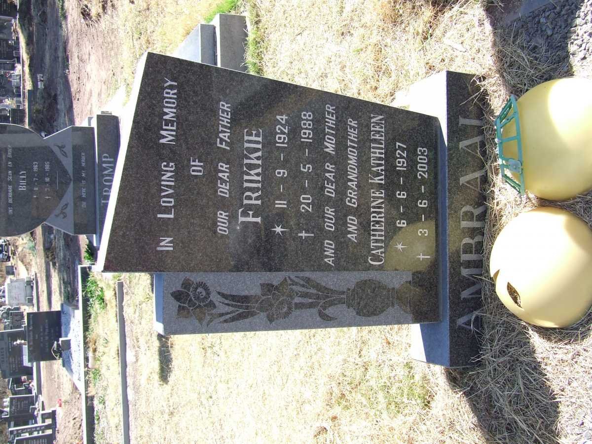AMBRAAL Frikkie 1924-1988 &amp; Catherine Kathleen 1927-2003