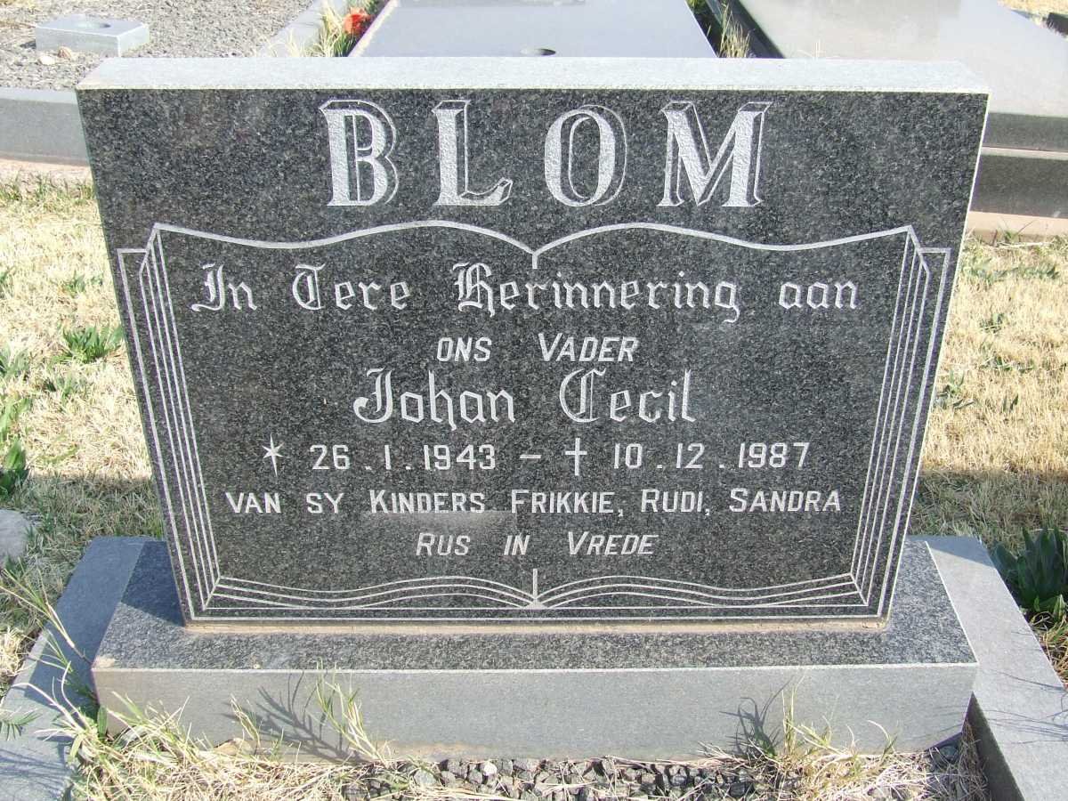 BLOM Johan Cecil 1943-1987