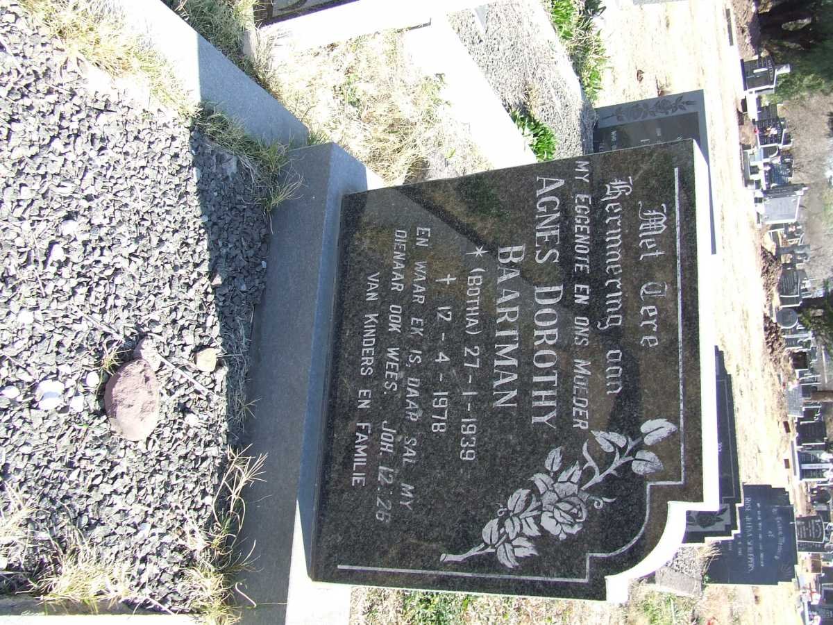 BAARTMAN Agnes Dorothy nee BOTHA 1939-1978