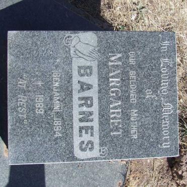 BARNES Margaret nee BENJAMIN 1894-1989