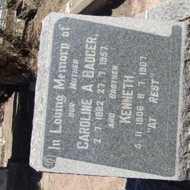 BADGER Caroline A. 1882-1957 :: BADGER Kenneth 1906-1907