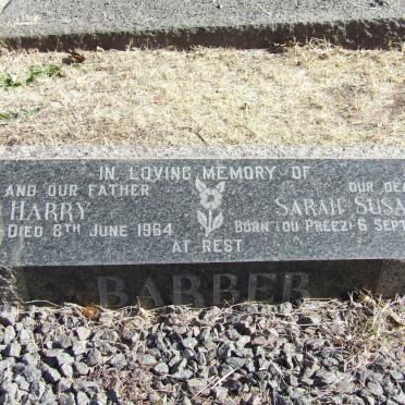 BARBER Claude Harry 1885-1964 &amp; Sarah Susanna Carolina DU PREEZ 1912-1979