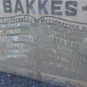 BAKKES Carel Johan 1886-1984 &amp; Johanna Martina SCHEEPERS 1894-1949