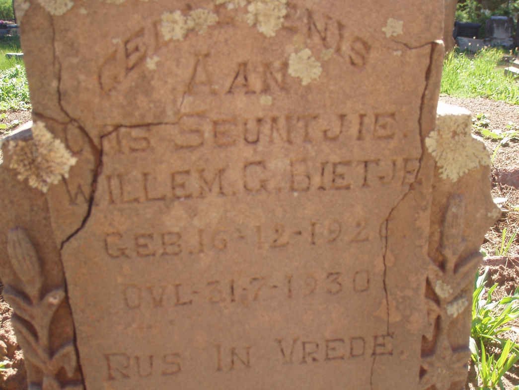 BIETJE Willem G. 1926-1930