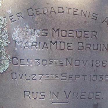 BRUIN Maria M., de 1855-1936