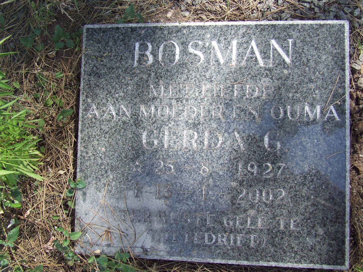 BOSMAN Gerda G. 1927-2002