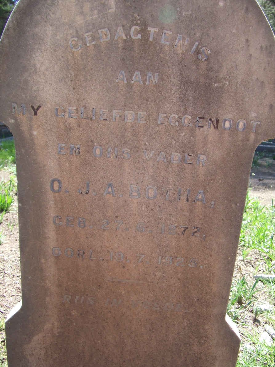 BOTHA O.J.A. 1872-1925