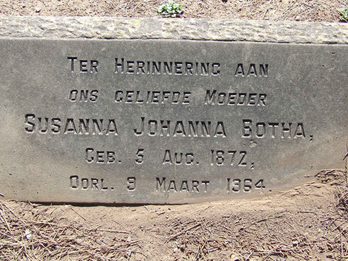 BOTHA Susanna Johanna 1972-1964
