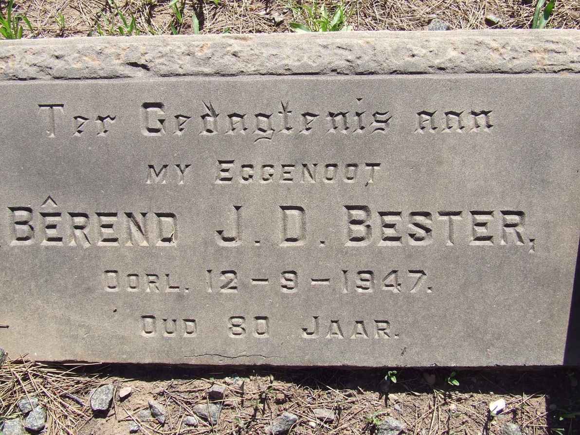 BESTER Bêrend J.D. -1947