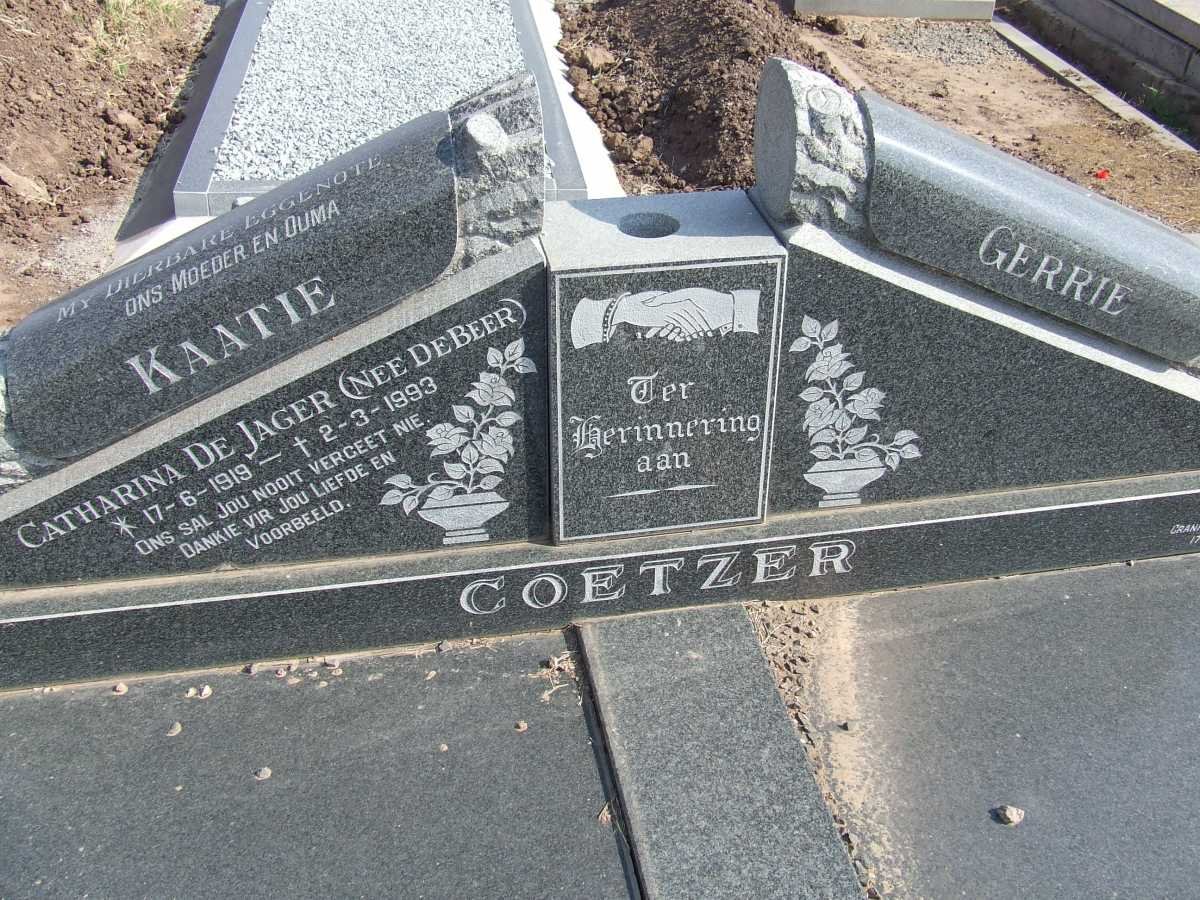 COETZER Gerrie ? &amp; Catharina de Jager DE BEER 1919-1993