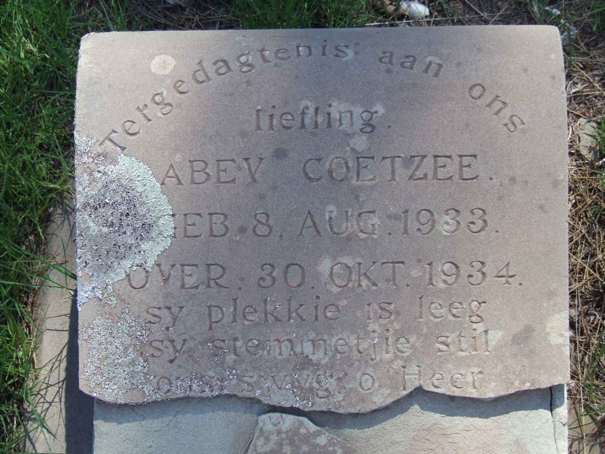 COETZEE Abey 1933-1934