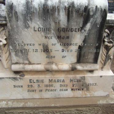 CORDER Louie nee MUIR 1905-1935 :: MUIR Elsie Maria 1886-1953