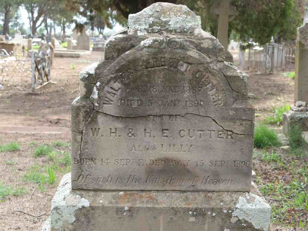 CUTTER Walter ? 1885-1890 :: CUTTER Lilly 1890-1890