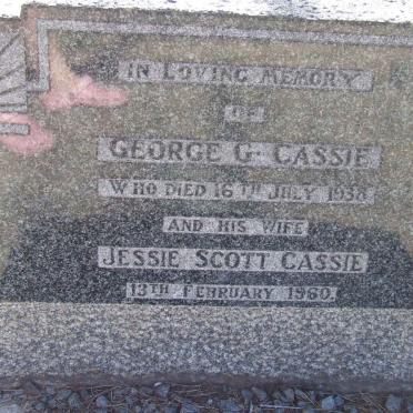 CASSIE George G. -1938 &amp; Jessie Scott -1960