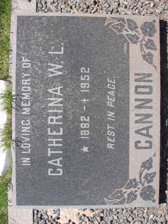 CANNON Catherina W.L. 1882-1952