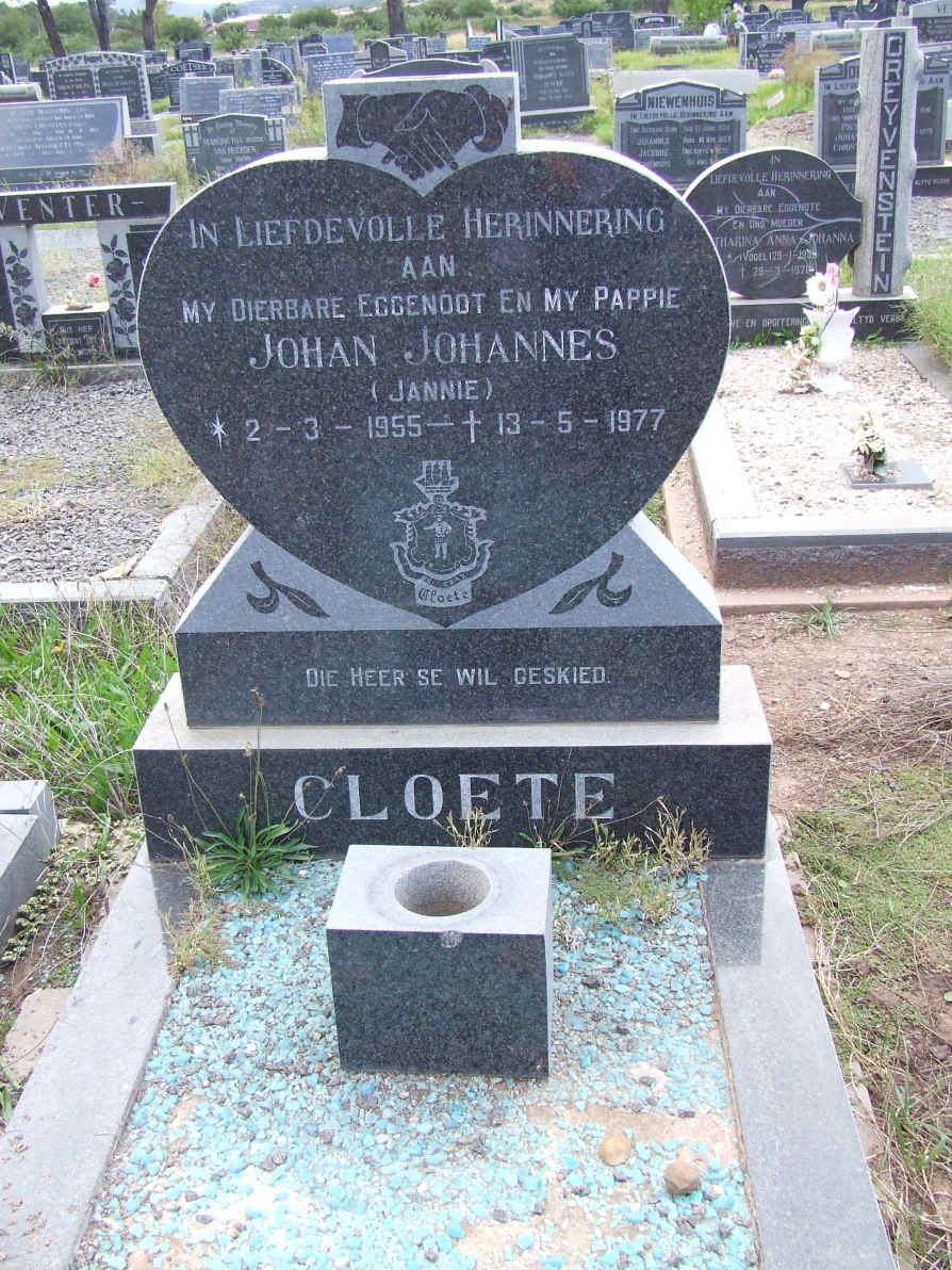 CLOETE Johan Johannes 1955-1977
