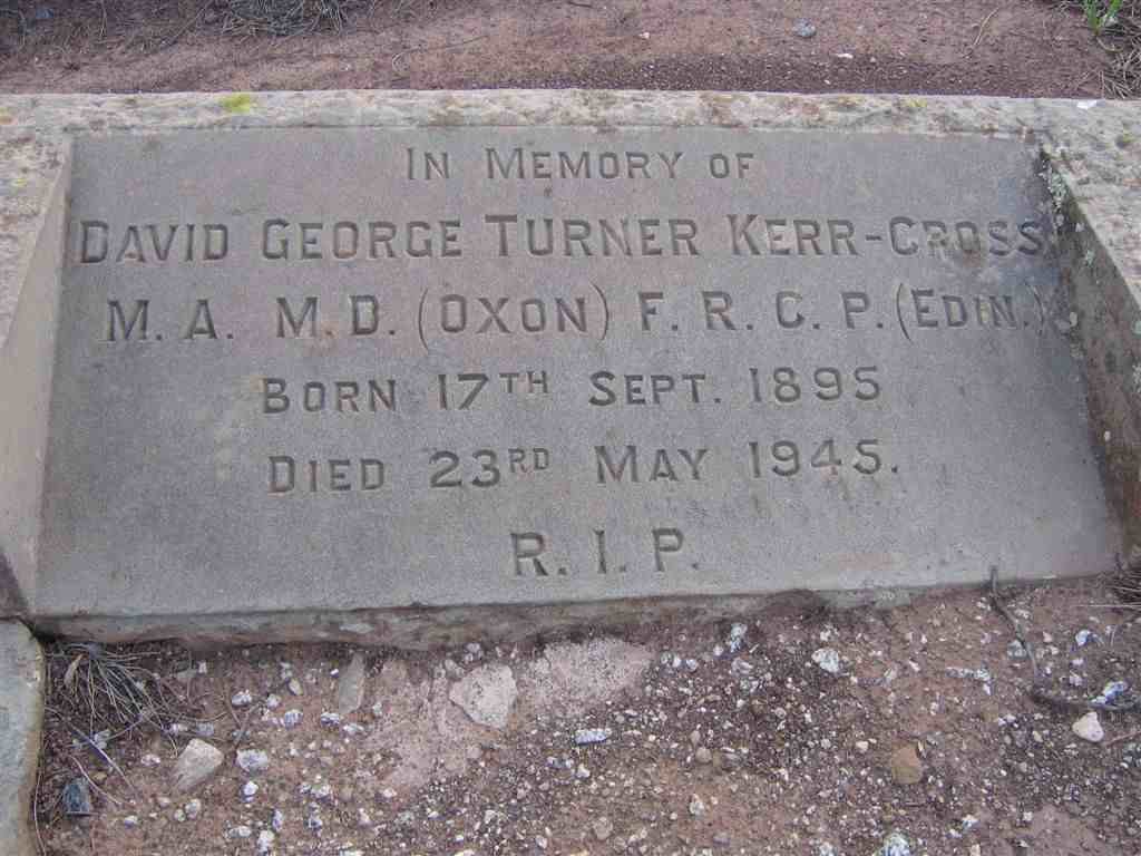 CROSS David George Turner, Kerr 1895-1945