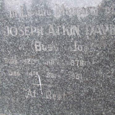 DAVIES Joseph Atkin 1876-1951 &amp; Agnes Hilda FILMER 1883-1978