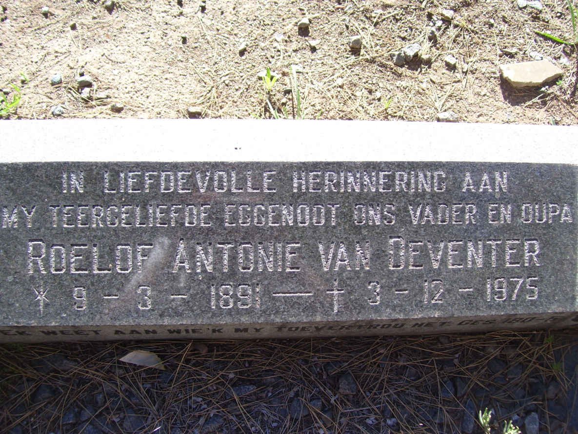 DEVENTER Roelof Antonie, van 1891-1975