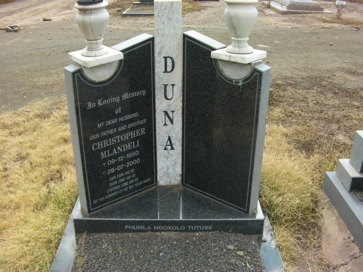 DUNA Christopher Mlandeli 1950-2000