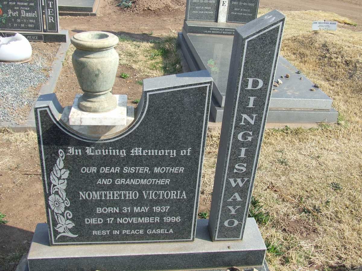 DINGISWAYO Nomthetho Victoria 1937-1996
