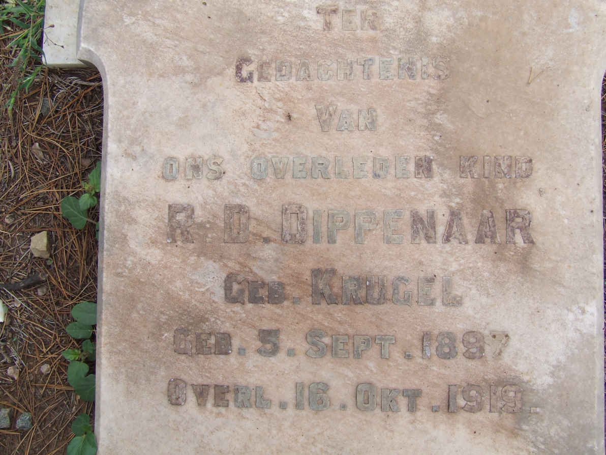 DIPPENAAR R.D. nee KRUGEL 1897-1919
