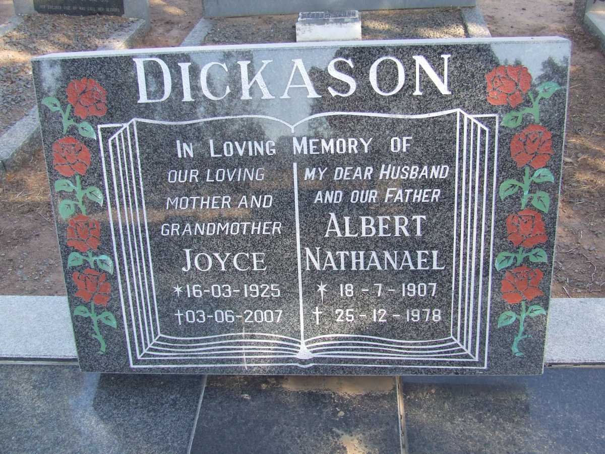 DICKASON Albert Nathanael 1907-1978 &amp; Joyce 1925-2007