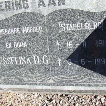 DICKS Wesselina D.G. nee STAPELBERG 1919-1992