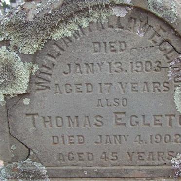 EGLETON Thomas -1902 :: EGLETON William Fallaw -1903