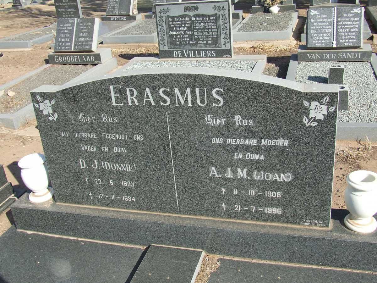 ERASMUS D.J. 1903-1984 &amp; A.J.M. 1906-1996