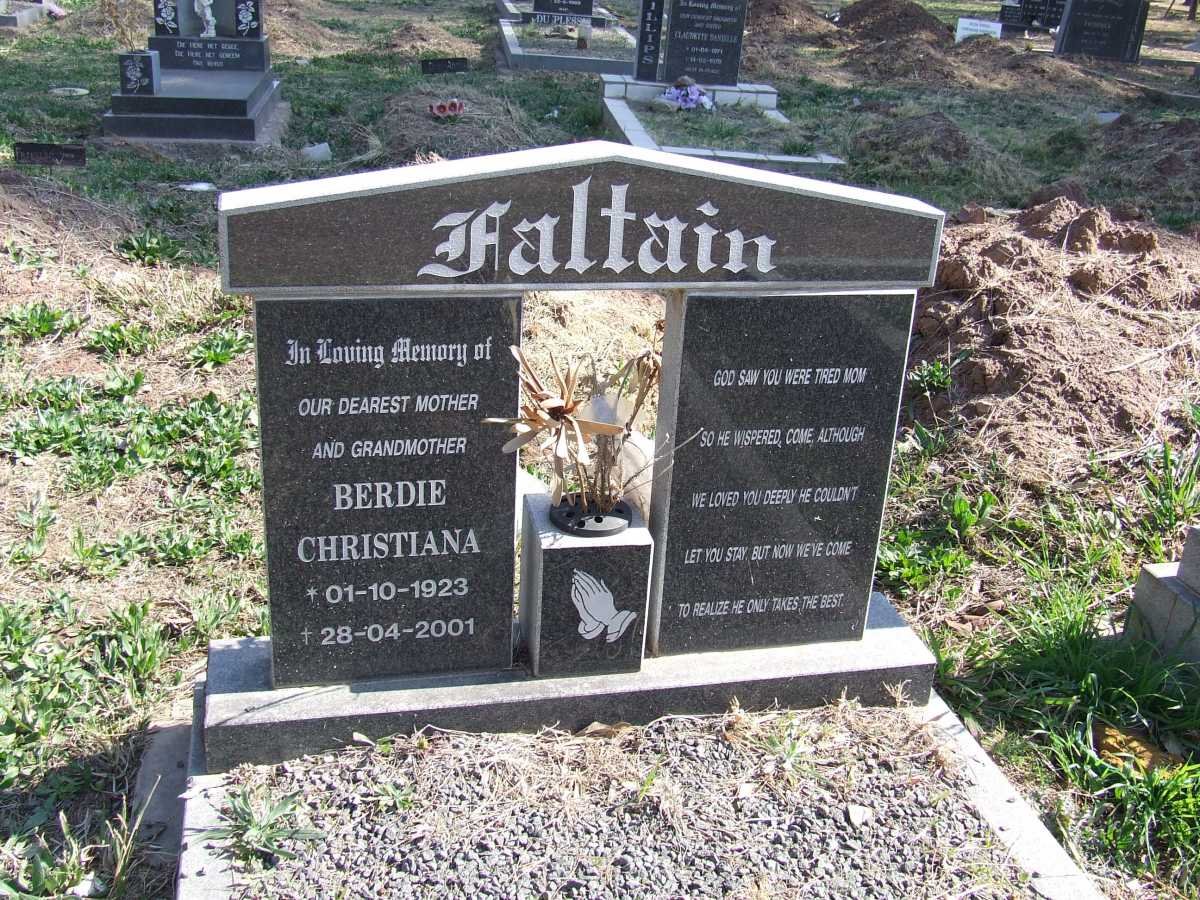 FALTAIN Berdie Christiana 1923-2001