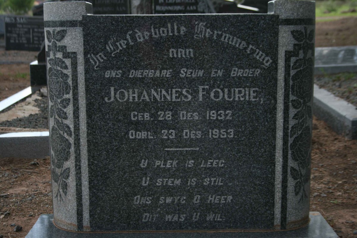 FOURIE Johannes 1932-1953
