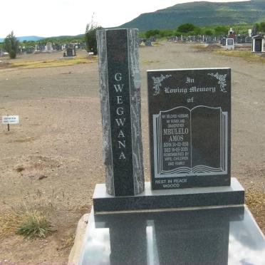 GWEGWANA Mbulelo Amos 1958-2009