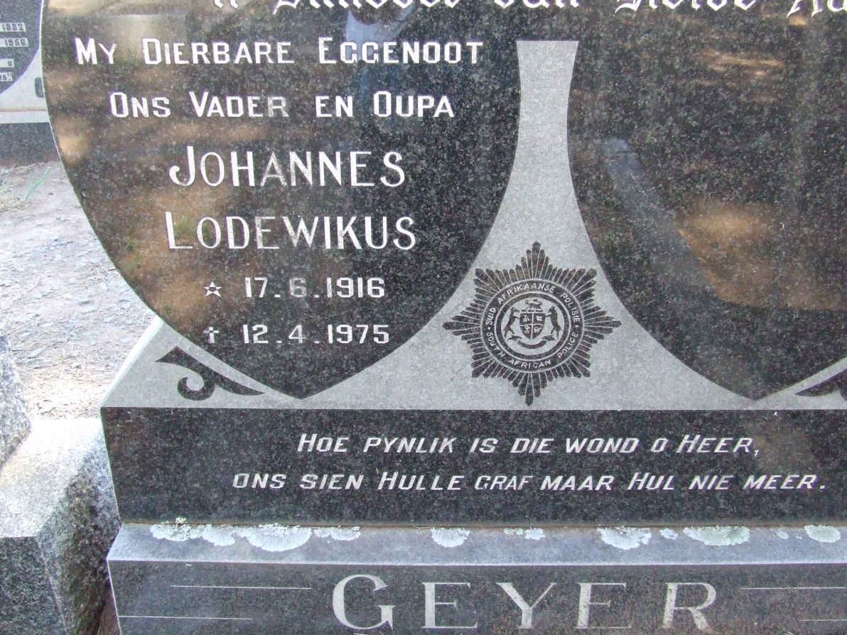 GEYER Johannes Lodewikus 1916-1975