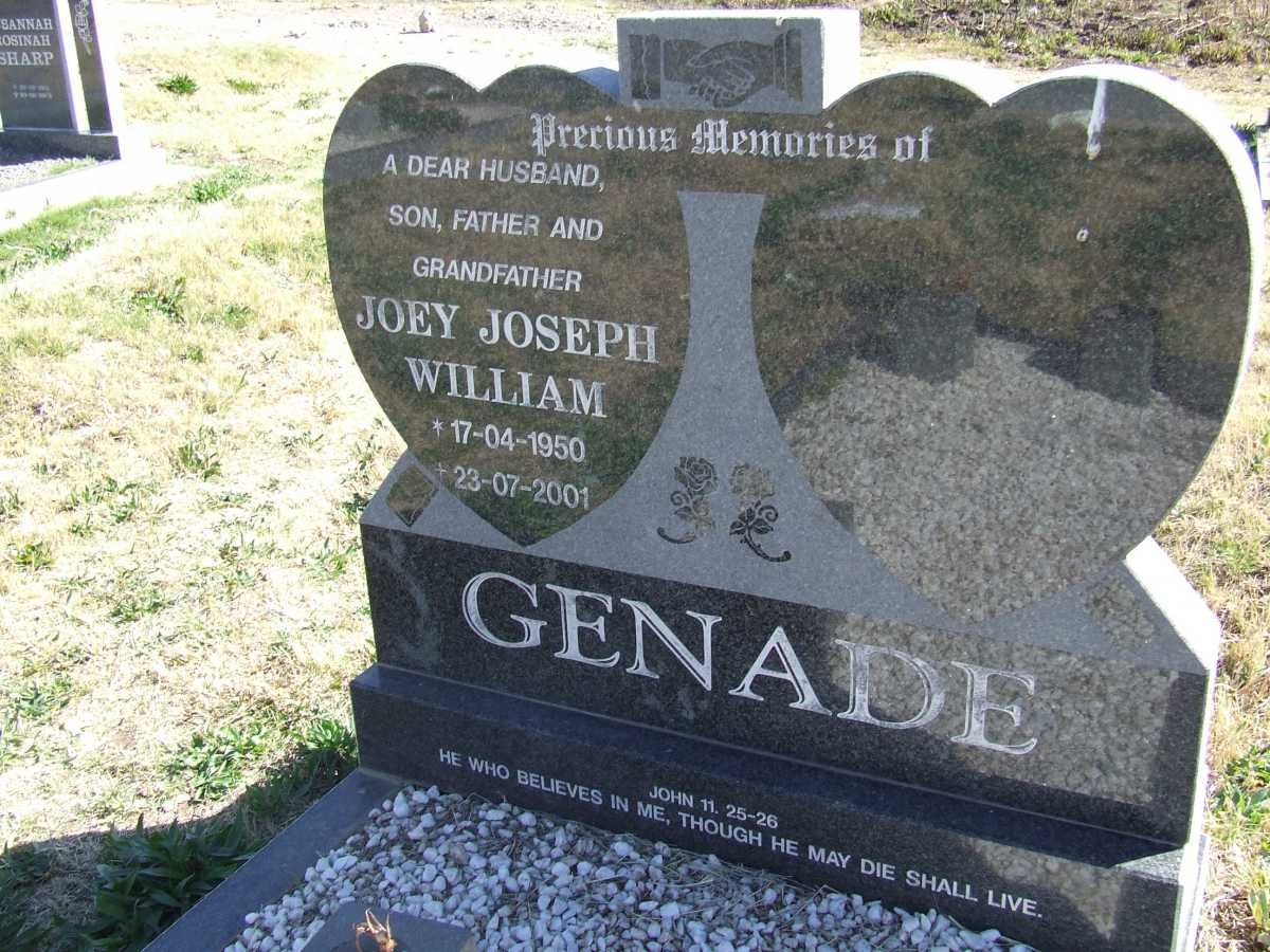 GENADE Joey Joseph William 1950-2001